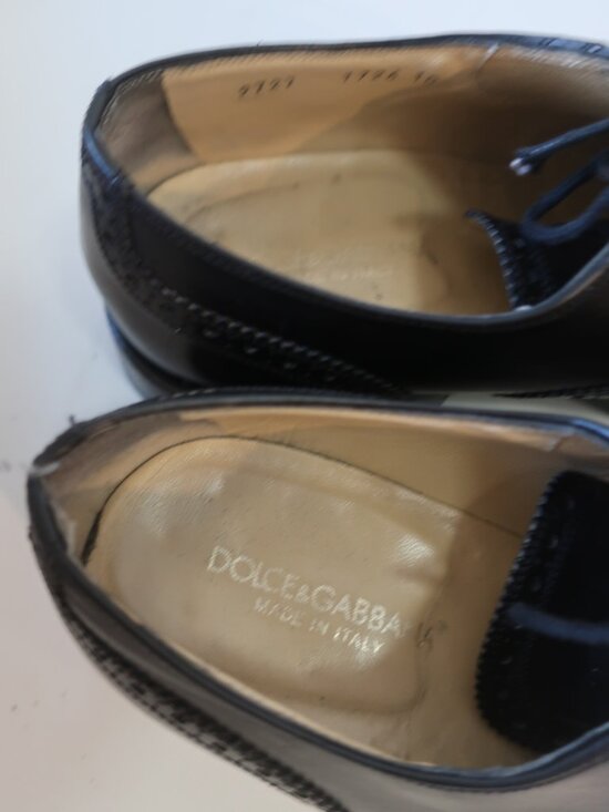 Mens Dolce & Gabbana Black Leather Oxford Lace Up Derby Shoes 10 main image 3